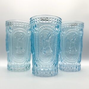Tabla Home Bunny Rabbit Hobnail Glass Tumblers Set of 3 New